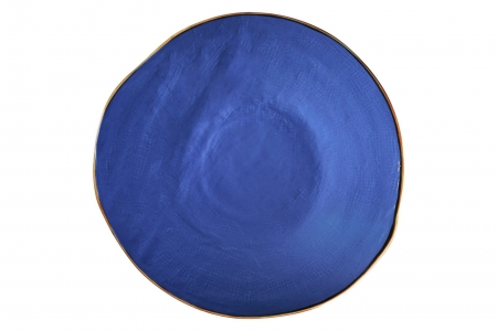 Blaue flache Platte