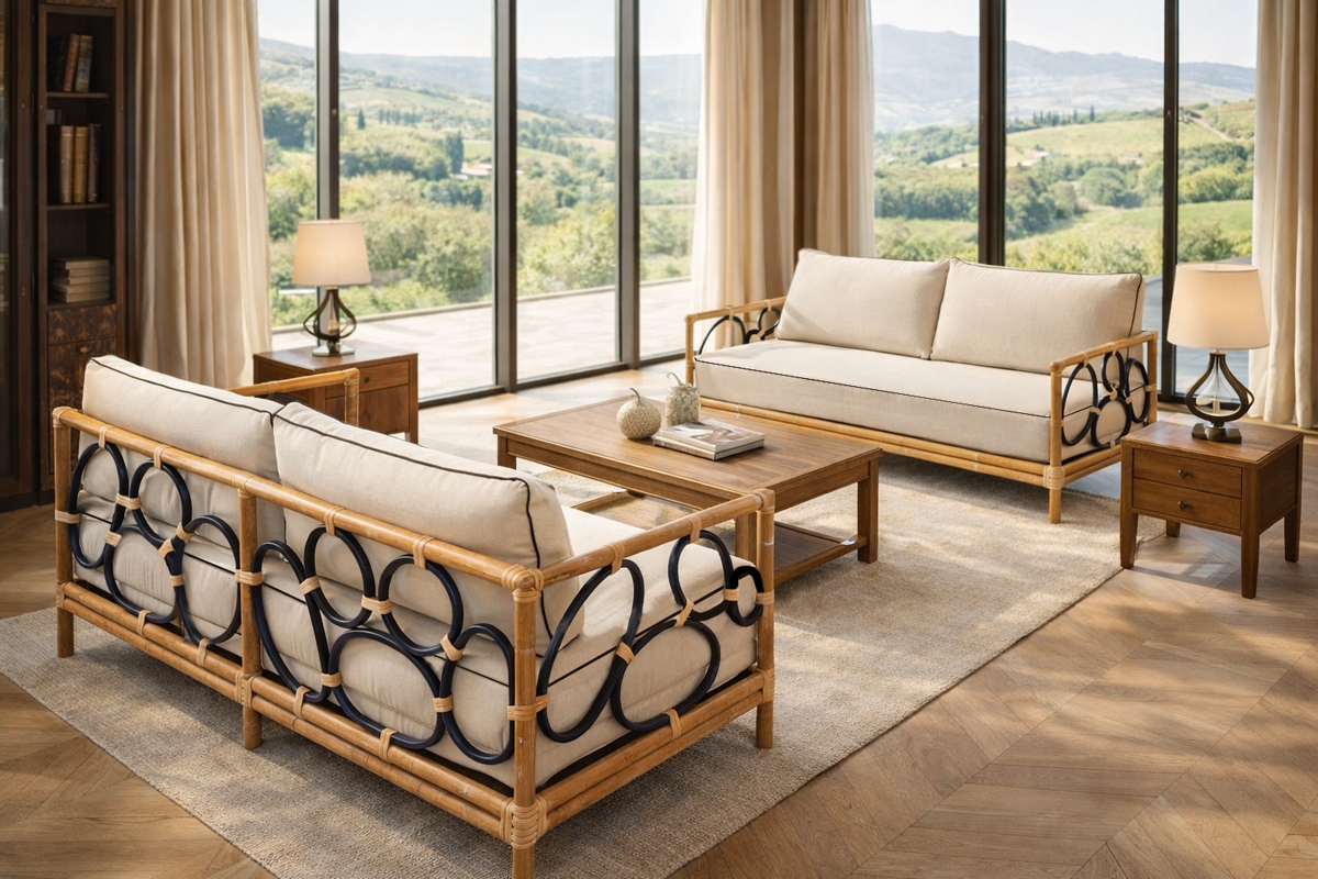 Bouble - 3-Sitzer Sofa - rattan