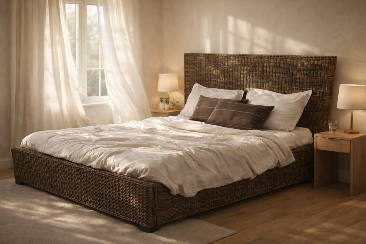 Enrico VIII - DOPPELBETT - rattan