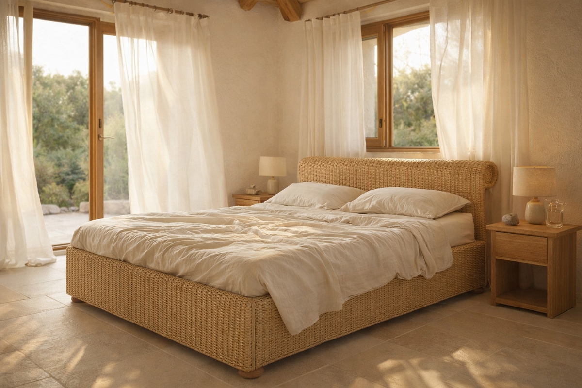 Professor Brown - double bed - Rattan