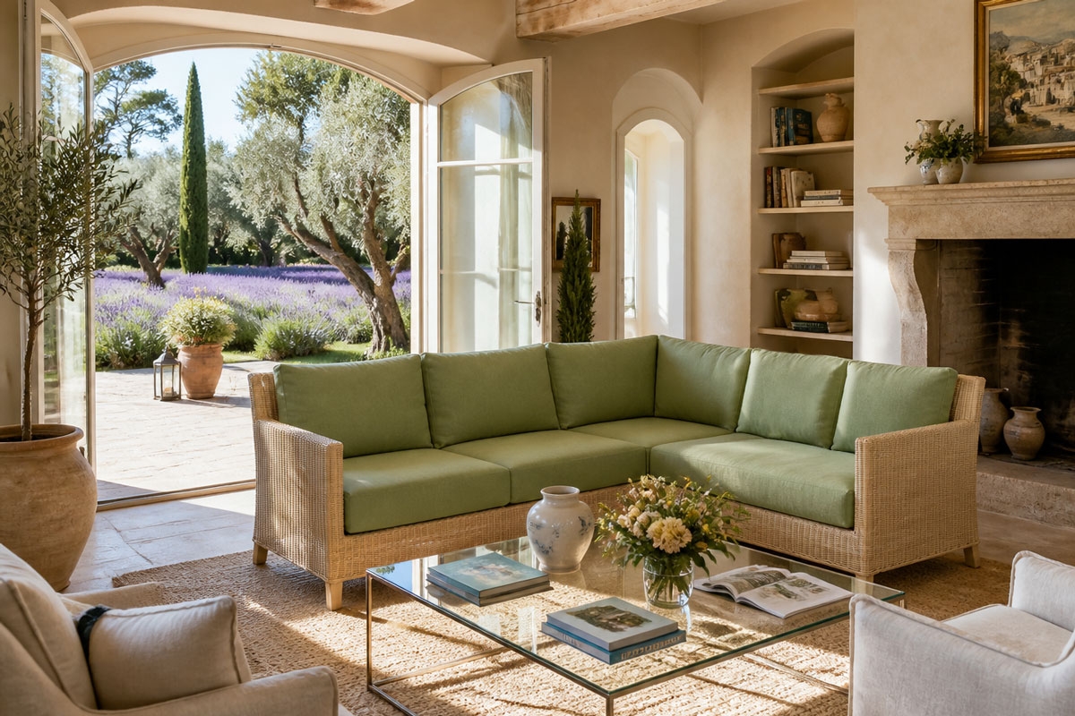 Tiffany - divano ad angolo - rattan