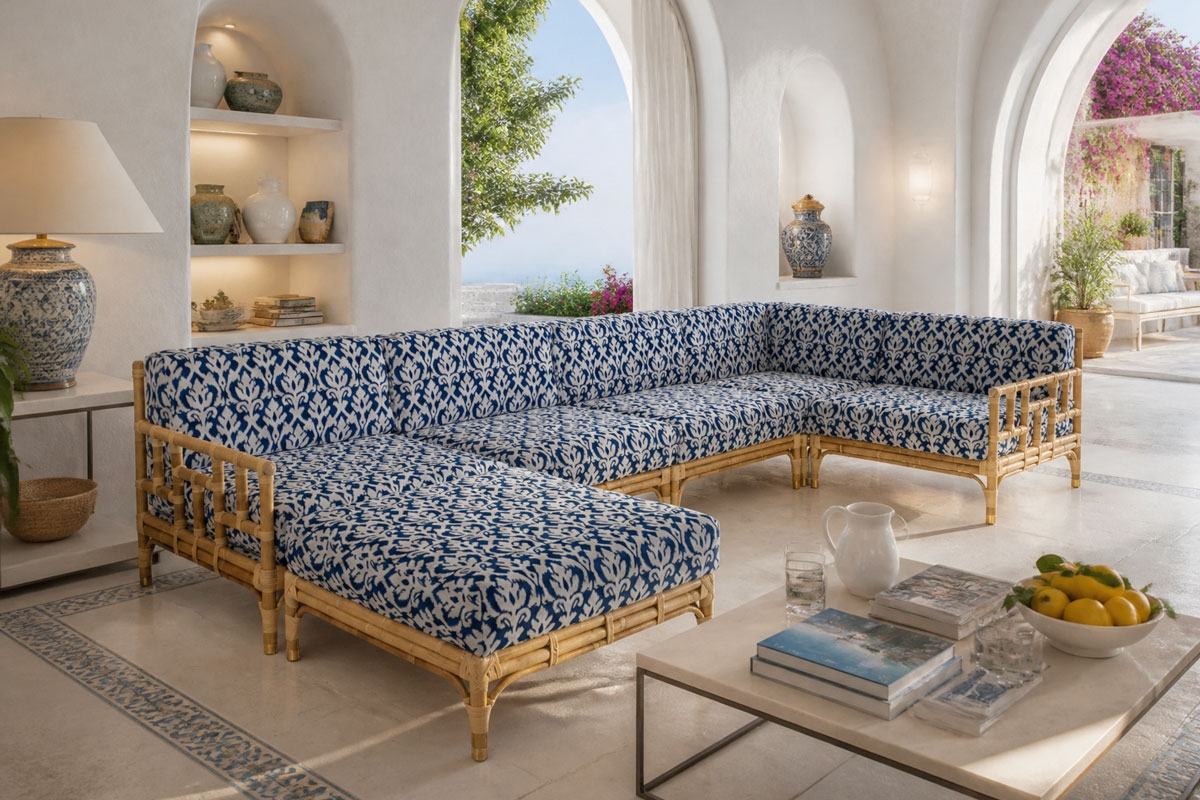 Mediterraneo - divano ad angolo - Rattan