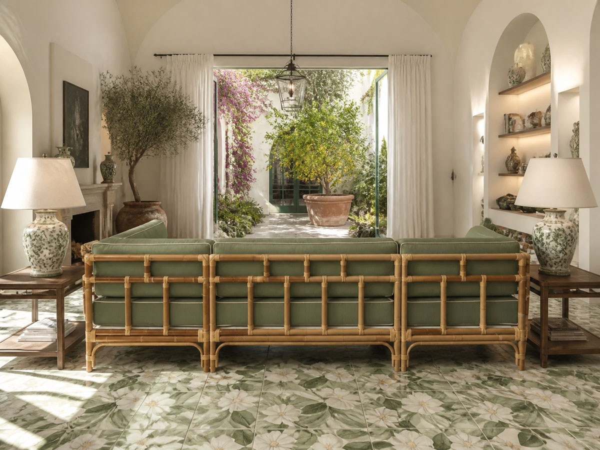 Mediterraneo - divano ad angolo - Rattan