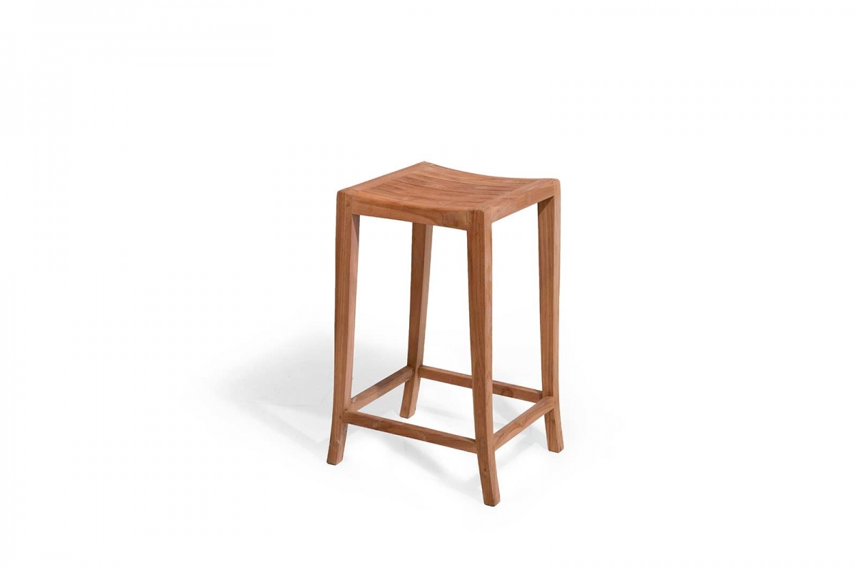 Solid teak stool, parigiani italy