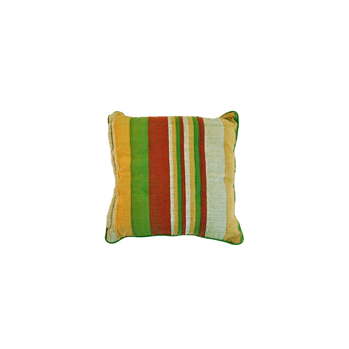 Fodera cuscino in morbido cotone, motivo righe verdi a contrasto