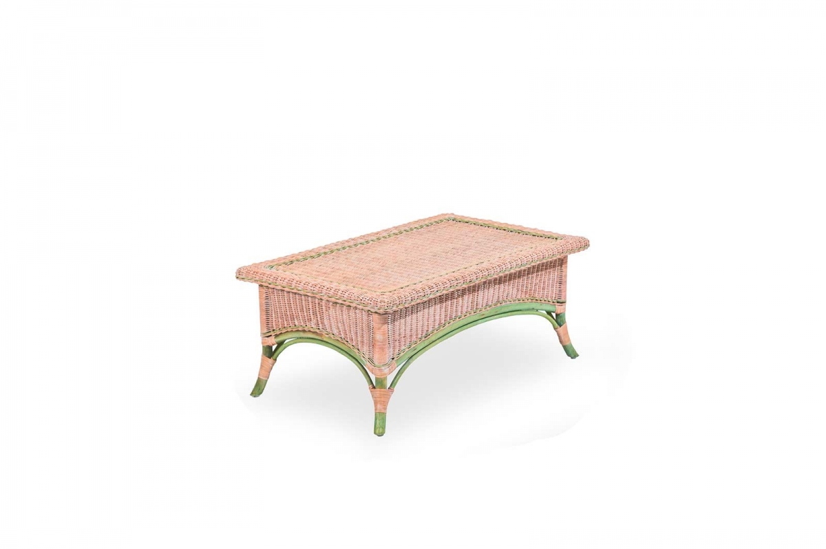 049 - SYLVIA - Table -   red & green wash - Rattan - Special Deal!