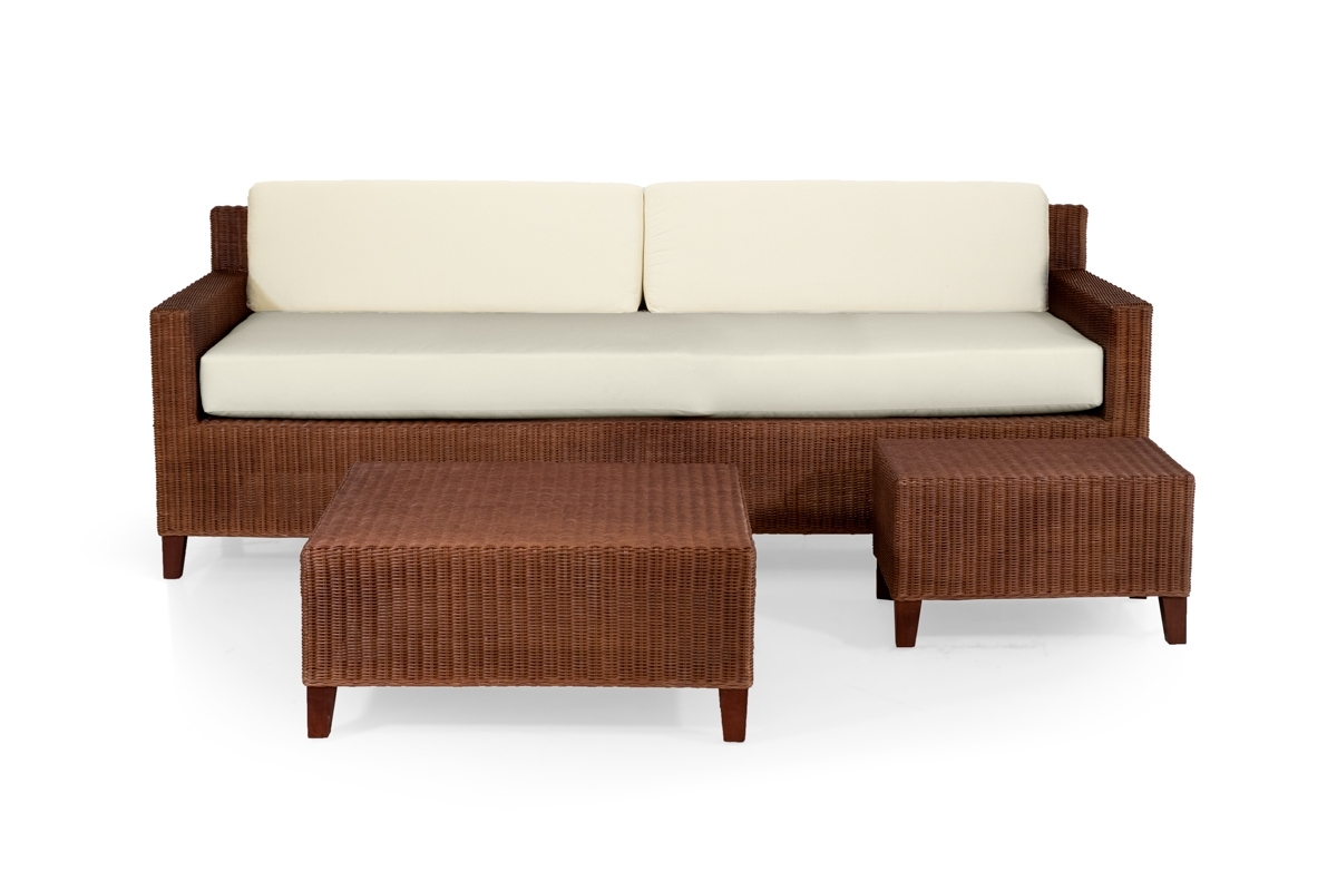 cr10 - sofa set and coffee tables - rattan